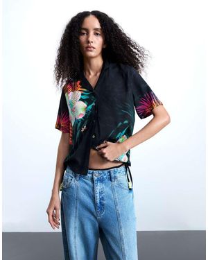 Desigual Tropical Shirt, Viscose - Blue