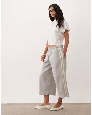 ASOS Sweat Jorts Melange With Stripe On Side - Natural