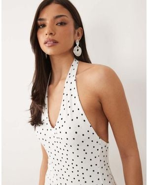 ASOS Polyamide Scoop Bodysuit - White