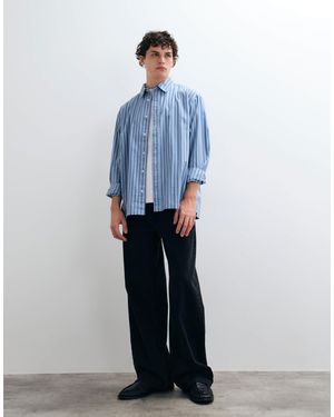 Only & Sons Hemd mit lockerer passform und blauen streifen