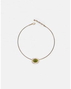 Stradivarius Collarino Rigido Con Charm Dorato - Metallizzato