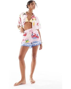 New Look Co-Ord Lobster Print Short - Red