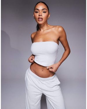 BO+TEE Bo+tee Brushed Jersey Bandeau Top Co-ord - Grey