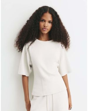 Pull&Bear Sweatshirt Met Korte Mouwen - Wit