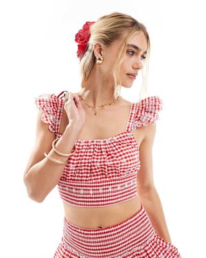 New Look Co-Ord Gingham Crop Top - Pink