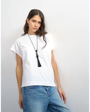 TOPSHOP Oversized Circle Tank Tee - White