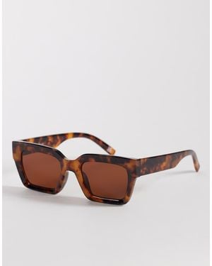 ASOS Bevel Square Sunglasses - Brown