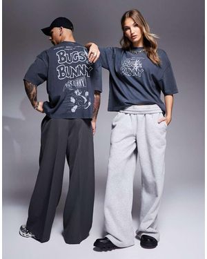ASOS T-Shirt Oversize Slavato Con Stampa Looney Tunes Di Bugs Bunny Su Licenza - Blu