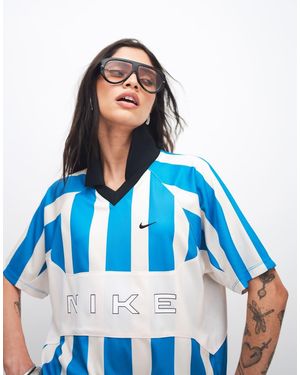 Nike Camiseta A Rayas Azules Y Blancas De Punto Liso Street De