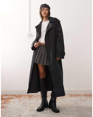 Weekday Gabardina Negra Extragrande De - Negro
