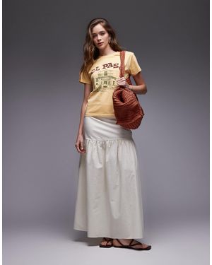 ASOS Linen Blend Drop Waist Maxi Skirt - Gray
