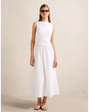 Forever New Vestido Midi Sin Mangas Con Cuello Barco De - Neutro