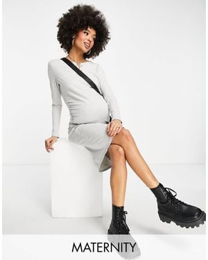 Threadbare – umstandsmode – langärmliges midikleid - Weiß