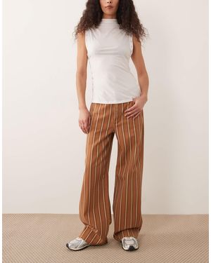 Mango Julene 100% Cotton Straight baggy Jean - Brown