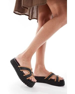 SEQWL Flatform Sandals With Strap - Natural