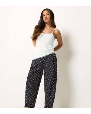 PixieGirl Petite Lace Trim Asymmetric Vest Top - Blue