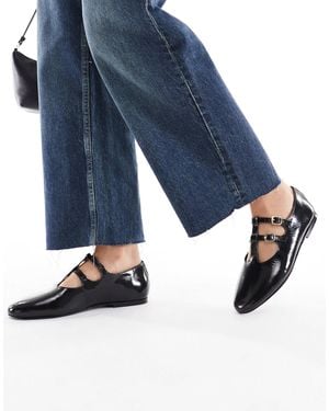 schuh Lamp Double Strap Ballet Flats - Blue