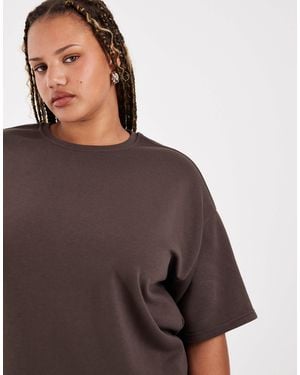 Vero Moda Oversized Sweat T-shirt Co-ord - Brown