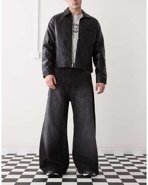 Cheap Monday Rad Super Wide Leg Skater Jeans - Black