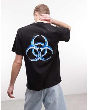 Huf Sector Logo T-shirt With Back Print - Black