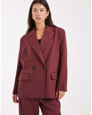 Vero Moda Double Breasted Herringbone Co-ord Blazer - Red