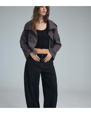 Stradivarius Tall D80 Barrel Fit Jeans - Zwart