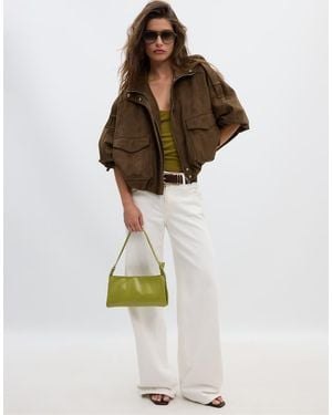 Stradivarius Oversize Faux Suede Jacket - Brown