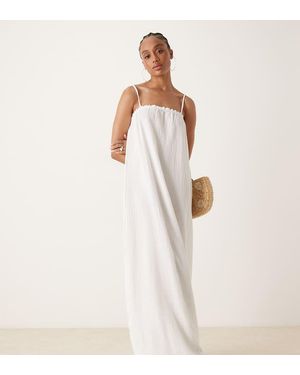 JDY Tall Cheesecloth Sleeveless Maxi Dress - White