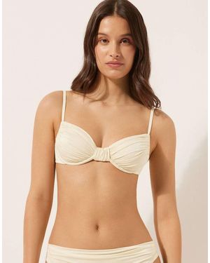 Calzedonia Balconette Bikini Top Shiny Satin - Natural