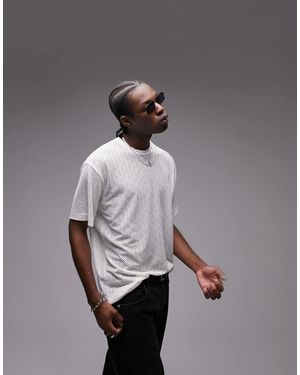 TOPMAN T-Shirt Bianca Oversize - Grigio