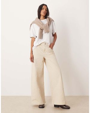 Calvin Klein Super Wide Chino Trousers - Natural