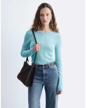 & Other Stories Fine Knit Ribbed Top - Blue