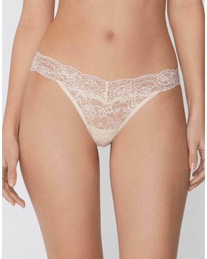 Tezenis High-Cut Lace G-String - Natural