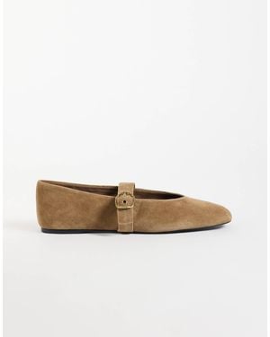Mango 100% Leather Flat Shoe - White