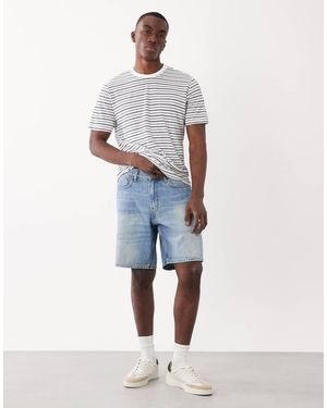 Mango Relaxed Fit Denim Shorts - Blue