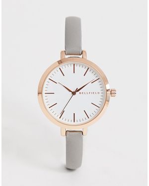 Bellfield Clothing Ladies Skinny Strap Watch With Strap - Grey