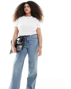 Dr Denim Plus Vaqueros Azul Claro Envejecido Y Desgastado De Pernera Recta Moxy De
