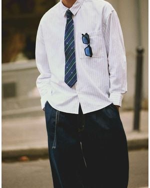Pull&Bear Striped Tie - Blue