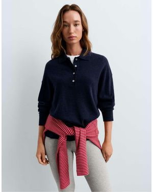 Oysho Polo Knit 100% Wool - Blue