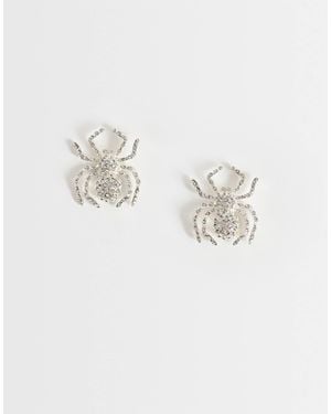Accessorize Halloween Sparkle Spider Earrings - Metallic