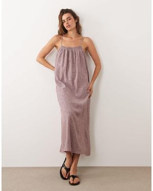 Jdy Linen Blend Cami Midaxi Dress - Pink