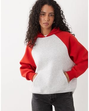 ASOS Hoodie mit raglanärmeln - Rot