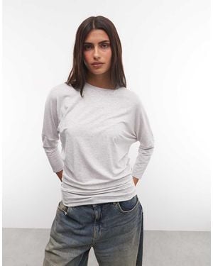 Weekday 3/4 Length Sleeve Slouchy Volume Top - White