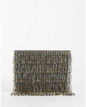 ASOS Pochette Con Zip Grigia Decorata Con Dettagli A Goccia - Grigio