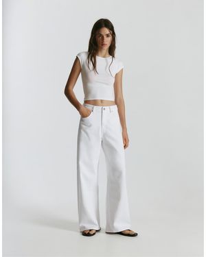 Pull&Bear Baggy-jeans mit mittlerer bundhöhe - Weiß