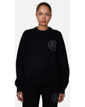 Good For Nothing Relaxed Knitted Sweatshirt - Black