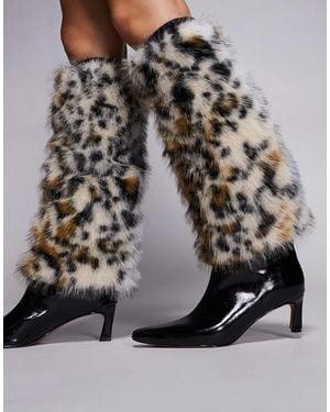 Kaiia Exclusive Faux Fur Leg Warmers - Gray