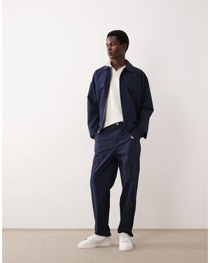 ASOS COLLECTIVE Ac-b-252 Carrot Fit Cotton Nylon Blend Chinos - Blue