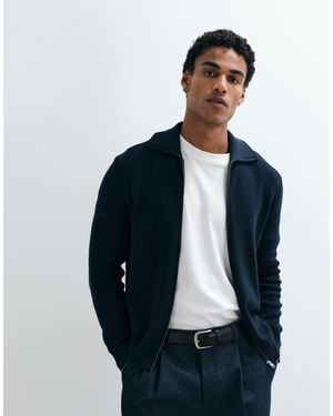 Mango Cardigan mit reißverschluss und polokragen - Blau