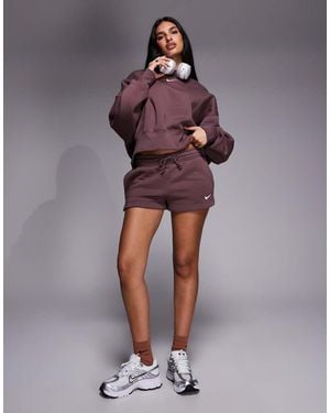 Nike Phoenix Fleece Mid Rise 2Inch Shorts - Purple